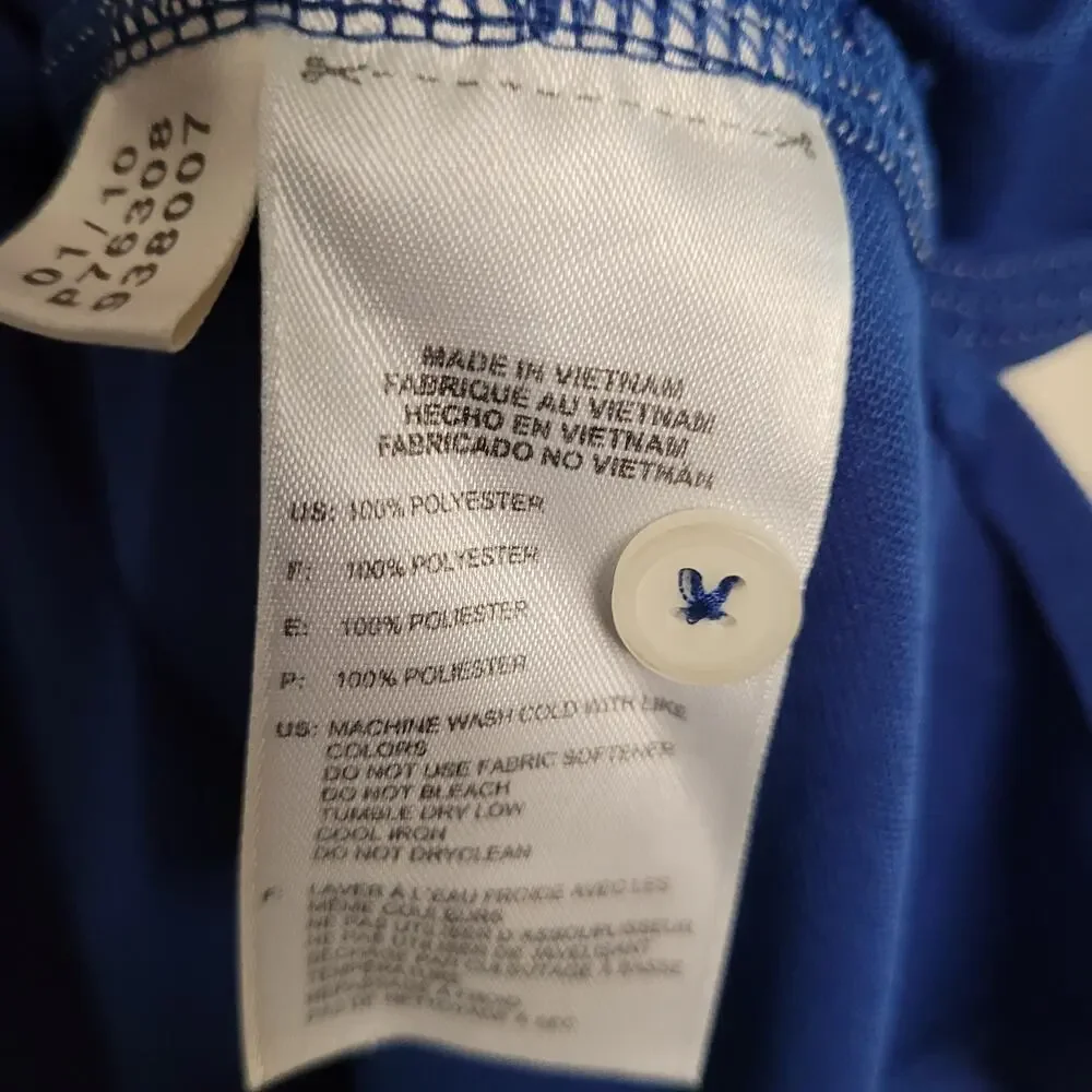 XL Adidas Blue Polo Shirt with White Stitching